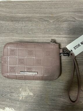 Steve Madden Blush Embossed Logo Wristlet